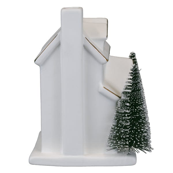 Lit Ceramic House With Trees - My American Goods
