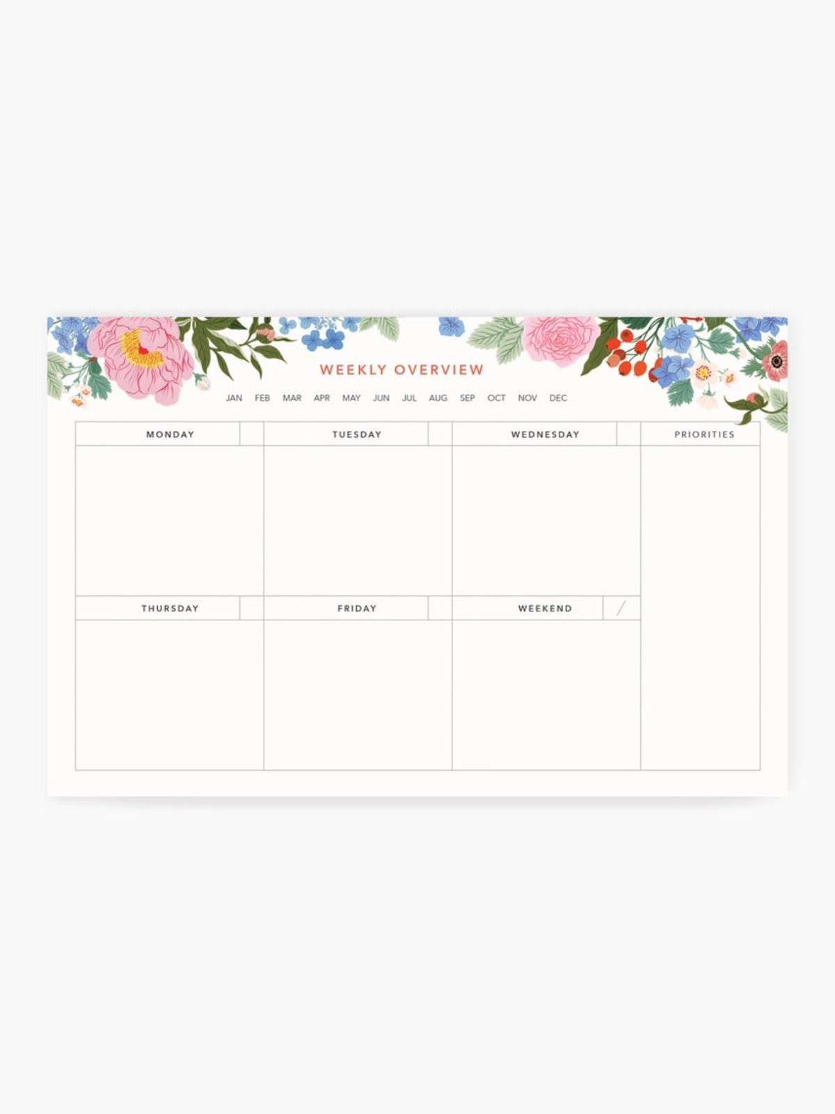 Botanical Weekly Overview Notepad - My American Goods