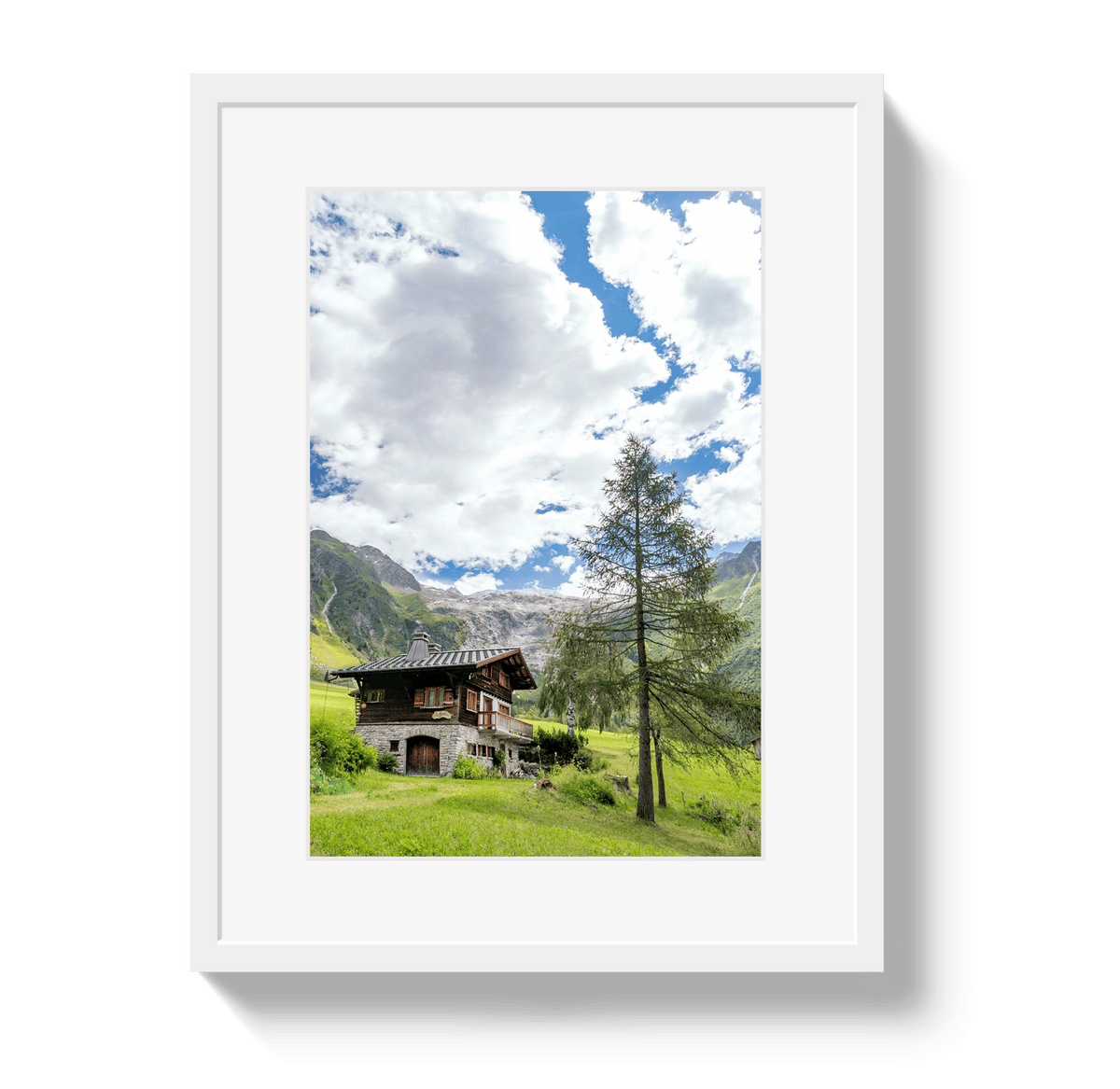 Johnny Vacay White / 11x14 / Border Chalet Chamonix