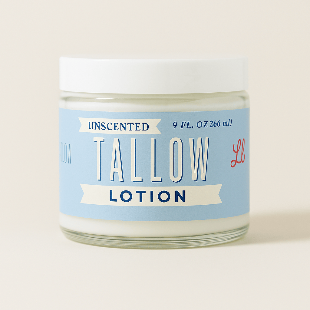 Lady May Tallow Body Cream/Lotion 9oz Unscented Tallow Lotion | All-Natural Beef Tallow Moisturizer