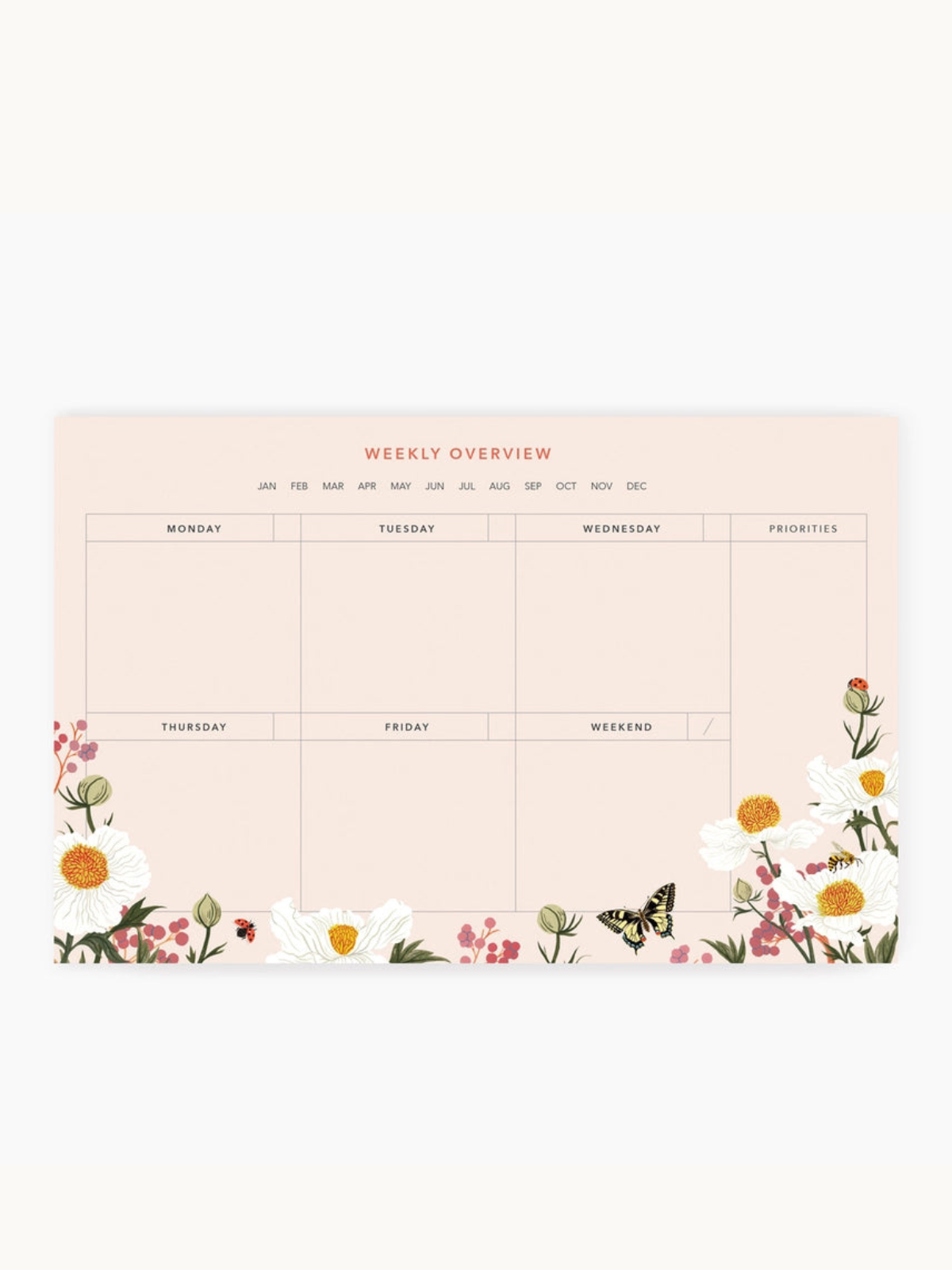 Botanical Weekly Overview Notepad - My American Goods