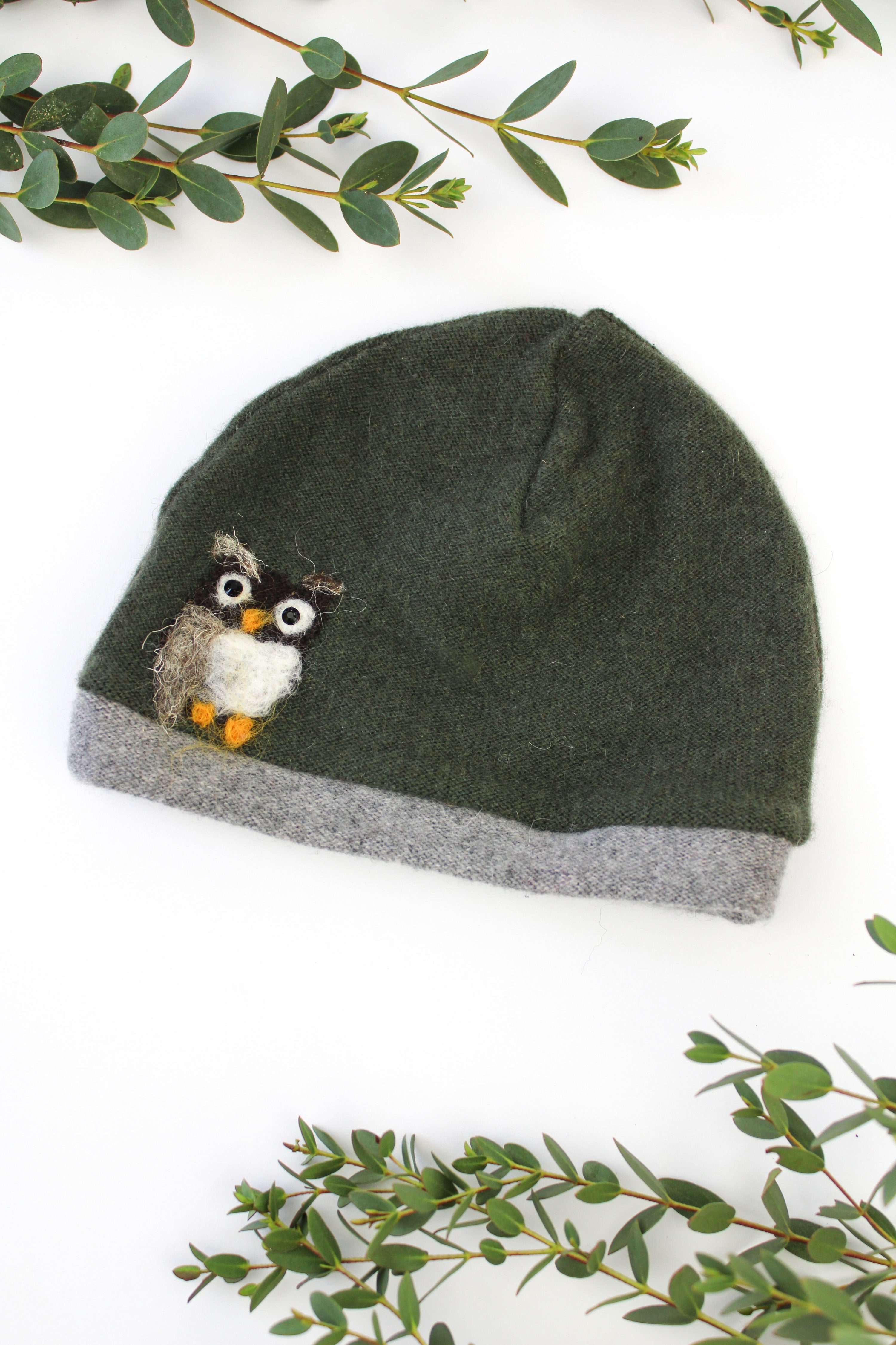 Ash & Rose hat Gray Owl Cashmere Hat - Baby