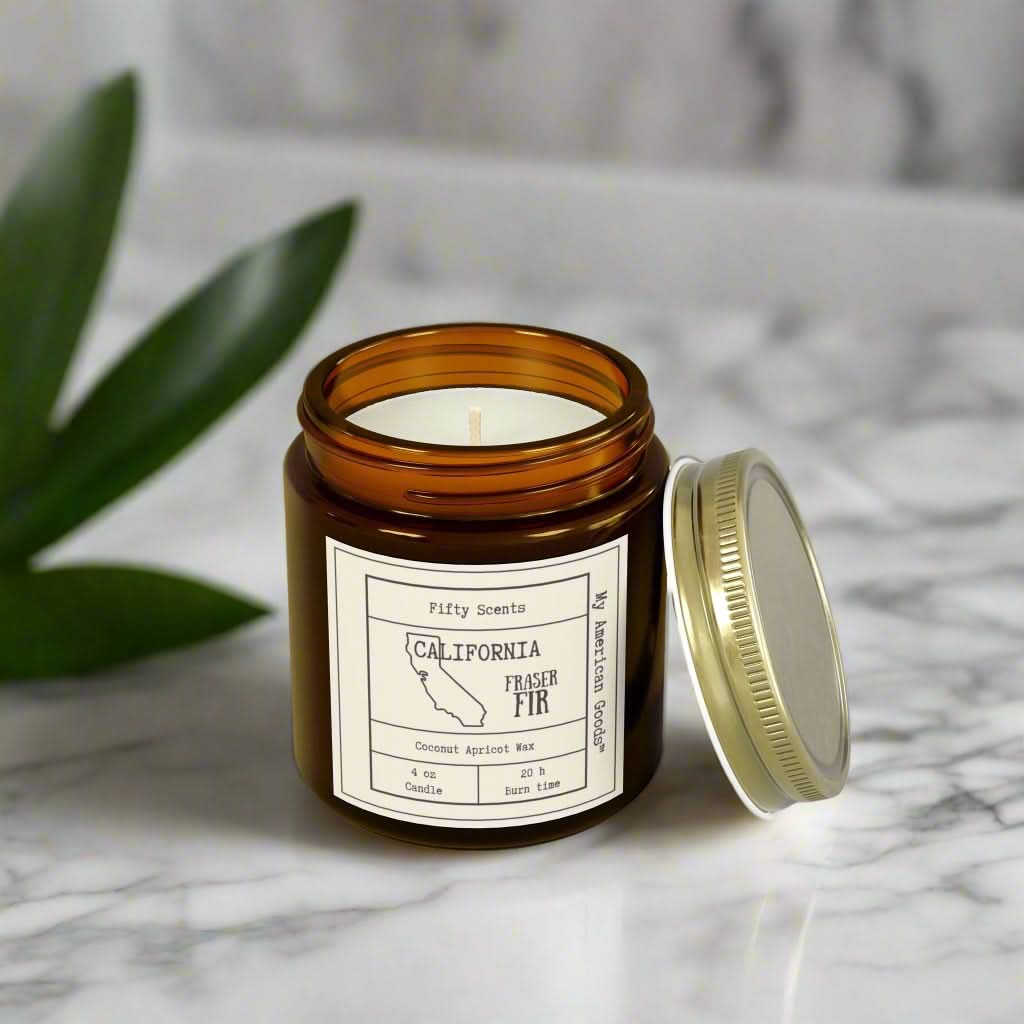California Frasier Fir Scented Candle - Coconut Apricot Wax - My American Goods