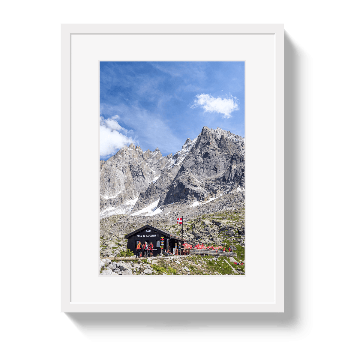 Johnny Vacay White / 11x14 / Border Chamonix Mountain Bar