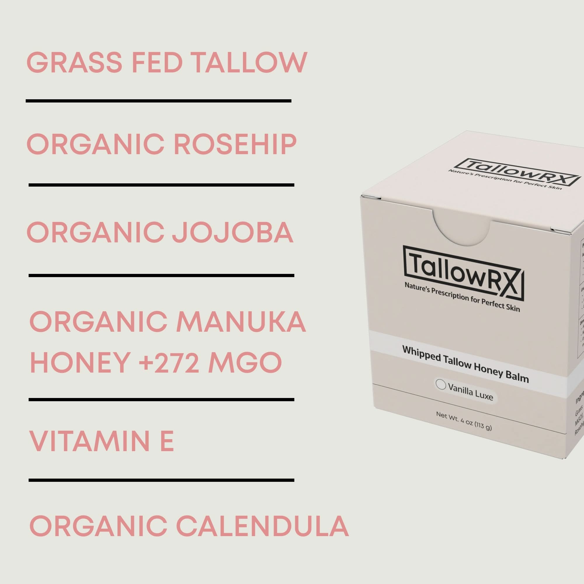 Whipped Tallow Honey Cream for Face | 4 oz - My American Goods