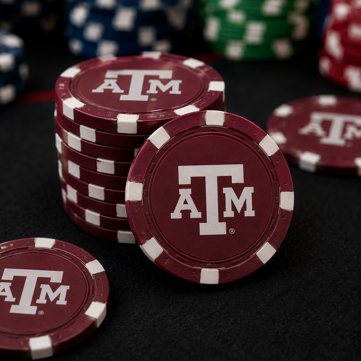 Officially Licensed Texas A&M University 100 Chip Leather Poker Set