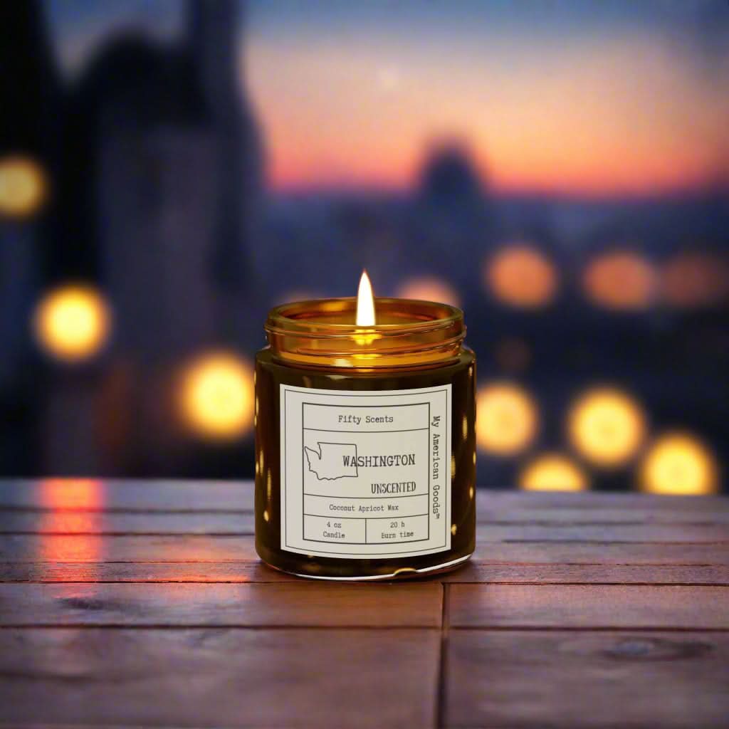 Washington unscented Candles - Coconut Apricot Wax - My American Goods