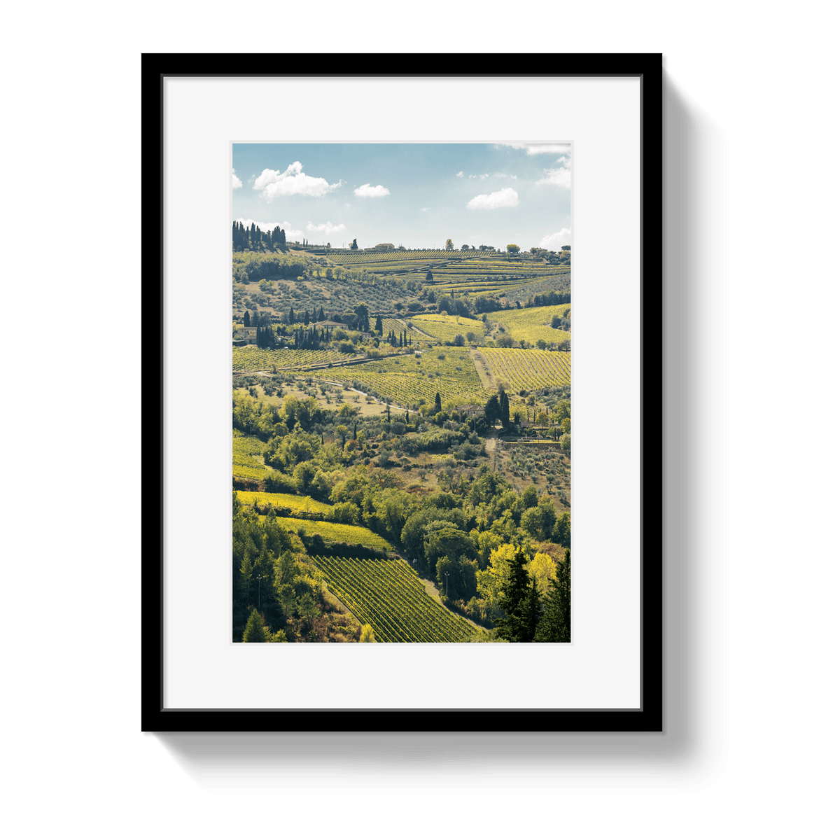 Johnny Vacay Black / 11x14 / Border Tuscan Hills