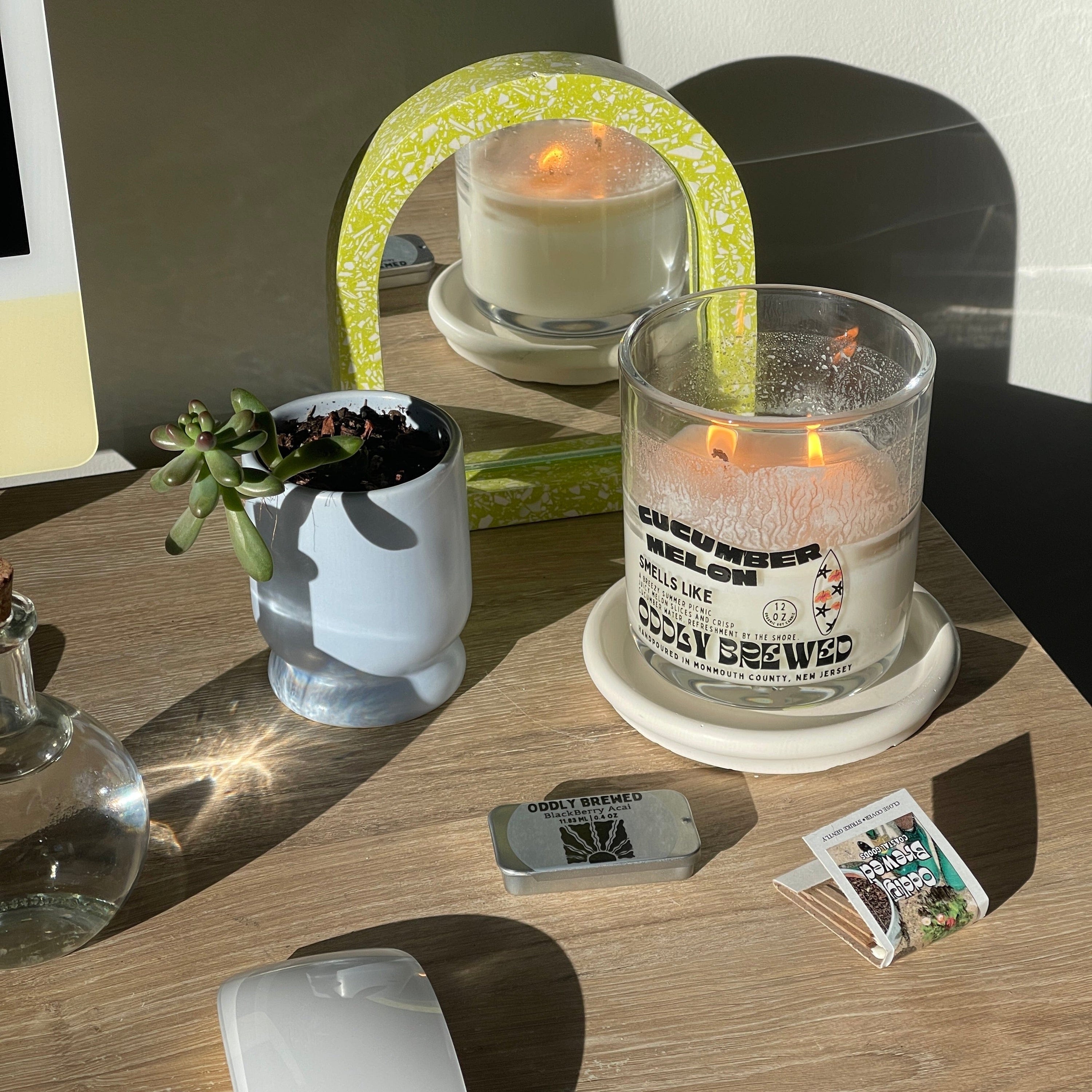 Oddly Brewed Candles Large Cucumber Melon Soy Candle