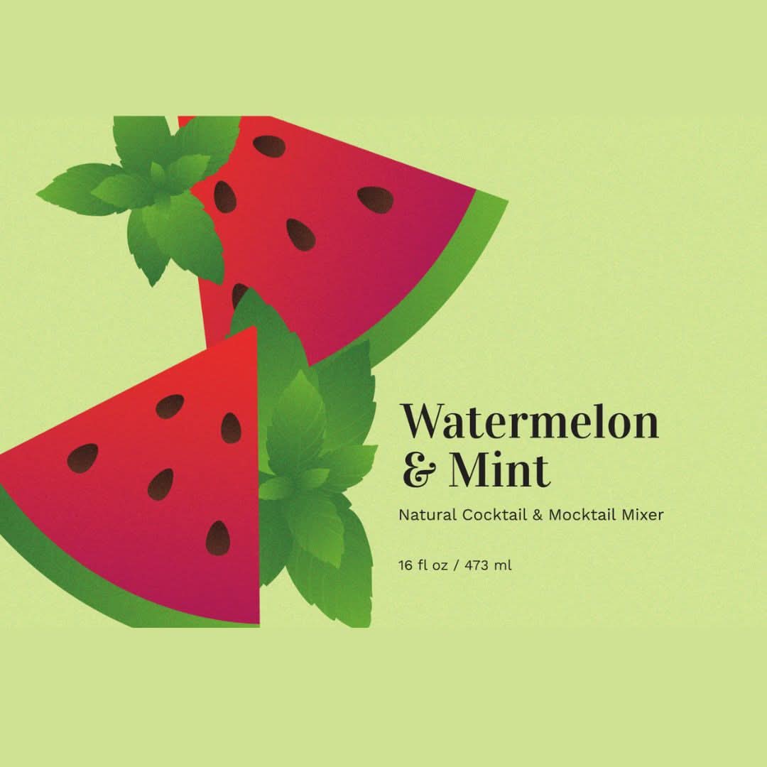 Watermelon & Mint Cocktail-Mocktail Mixer, 16 fl oz - My American Goods