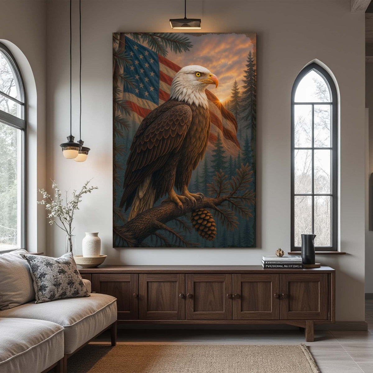 Tailored Canvases Canvas Sentinel of the Pines Eagle Wall Art