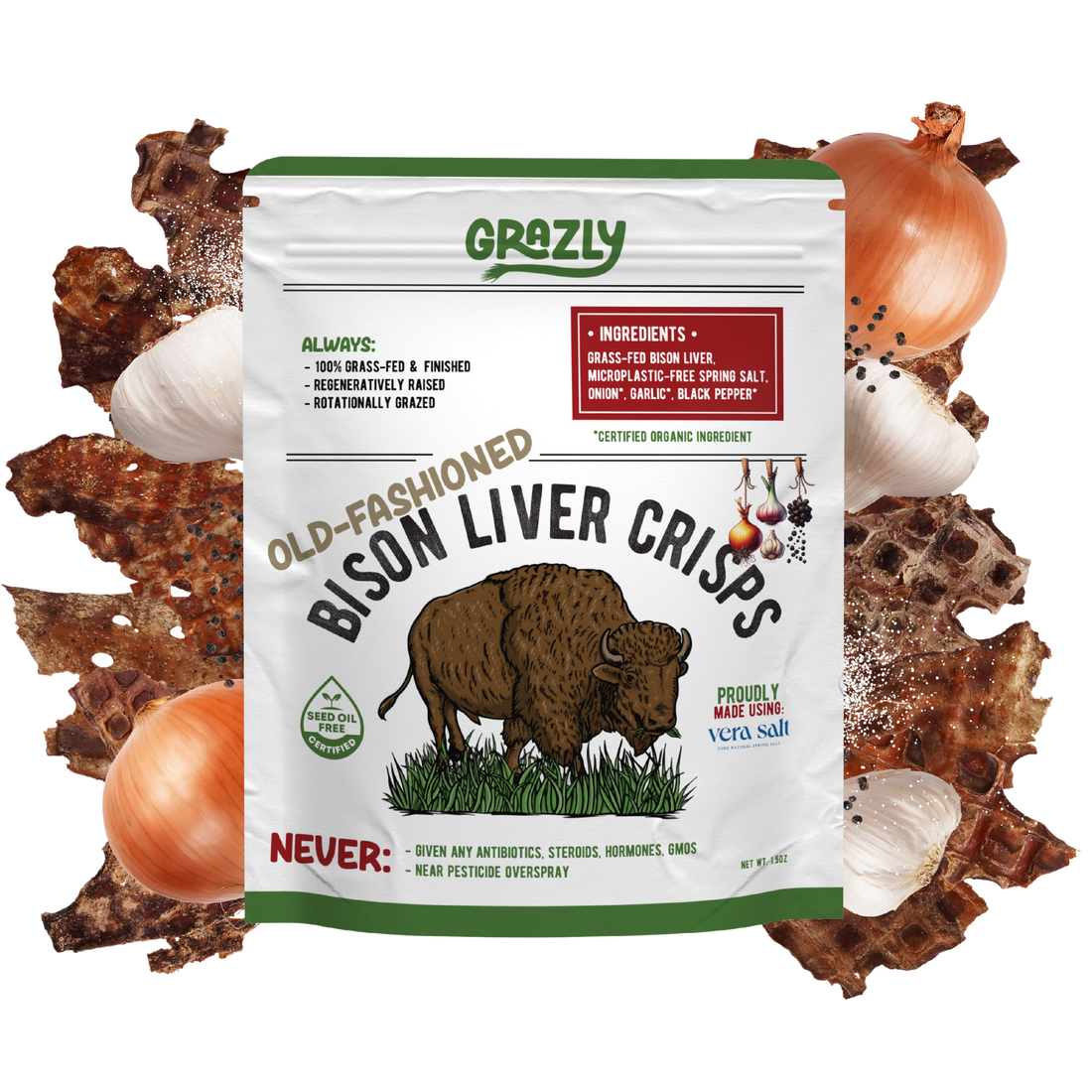 Bison Liver Crisps - 100% Grass-Fed/Finished - My American Goods