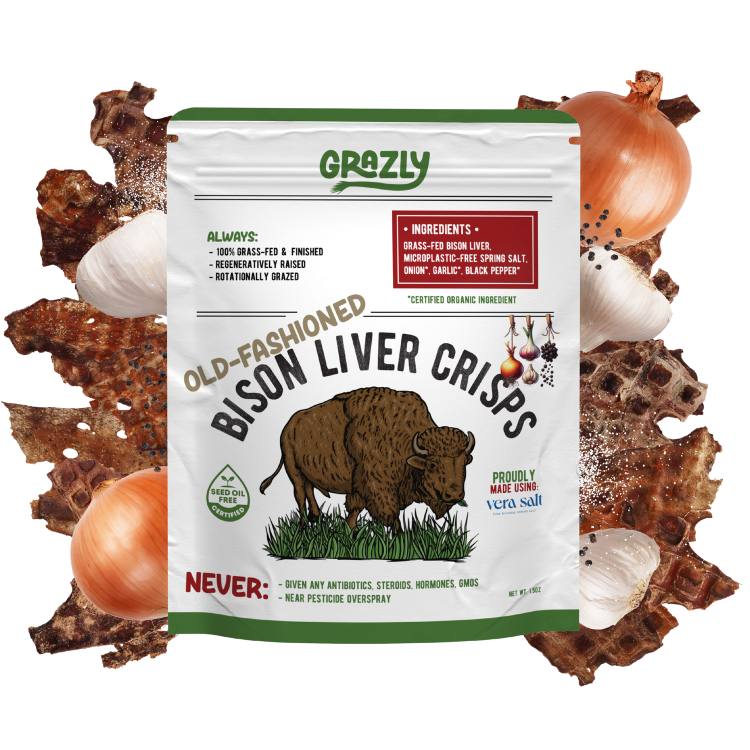 Bison Liver Crisps - 100% Grass-Fed/Finished - My American Goods