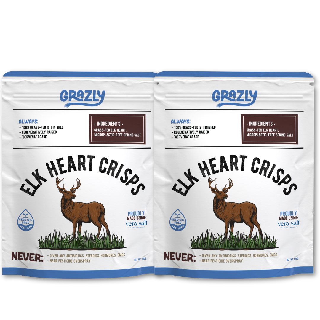 Elk Heart Crisps - 100% Grass-Fed/Finished - My American Goods