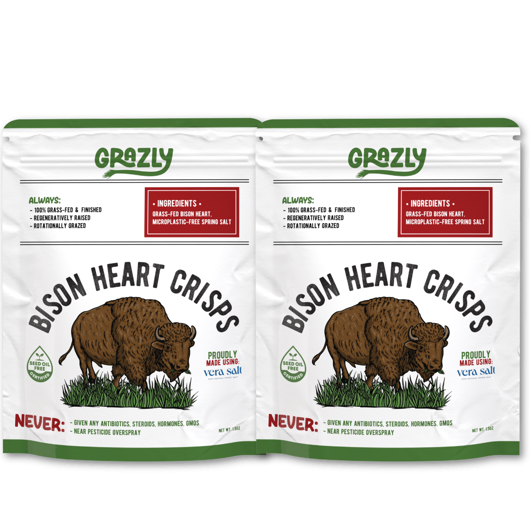 Bison Heart Crisps - 100% Grass-Fed/Finished - My American Goods