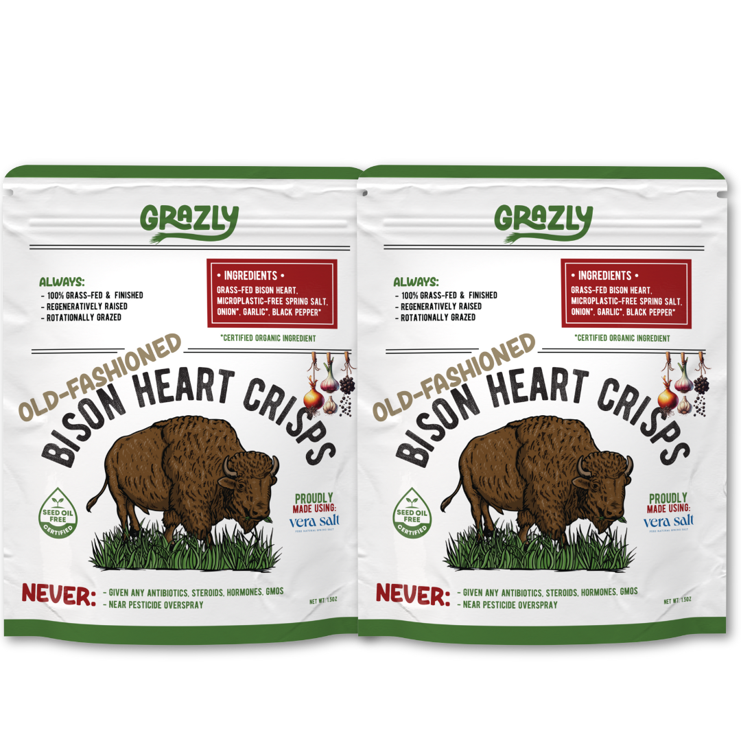 Bison Heart Crisps - 100% Grass-Fed/Finished - My American Goods
