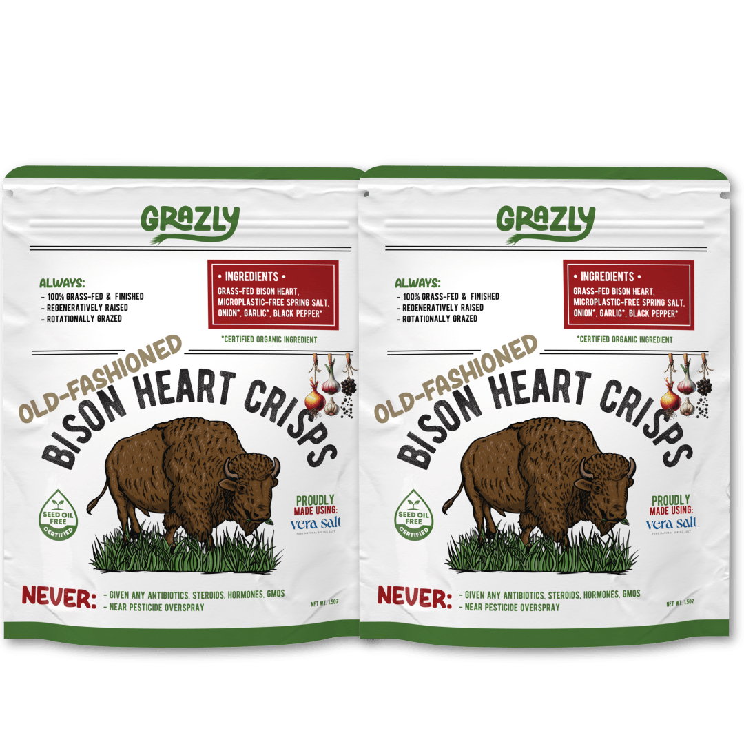 Bison Heart Crisps - 100% Grass-Fed/Finished - My American Goods