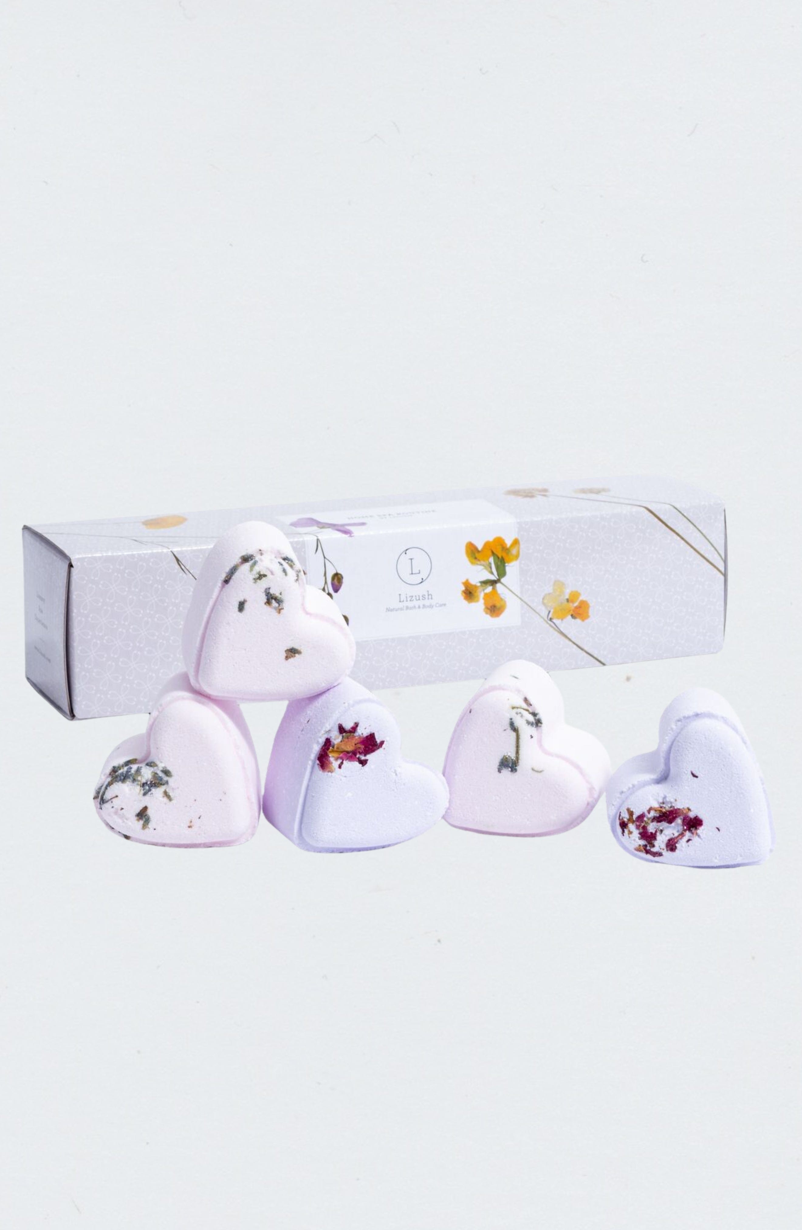 Lizush Unisex gift set Set of 5 Heart Shaped Shower Steamers Package - in a Gift Box - Can be personalized