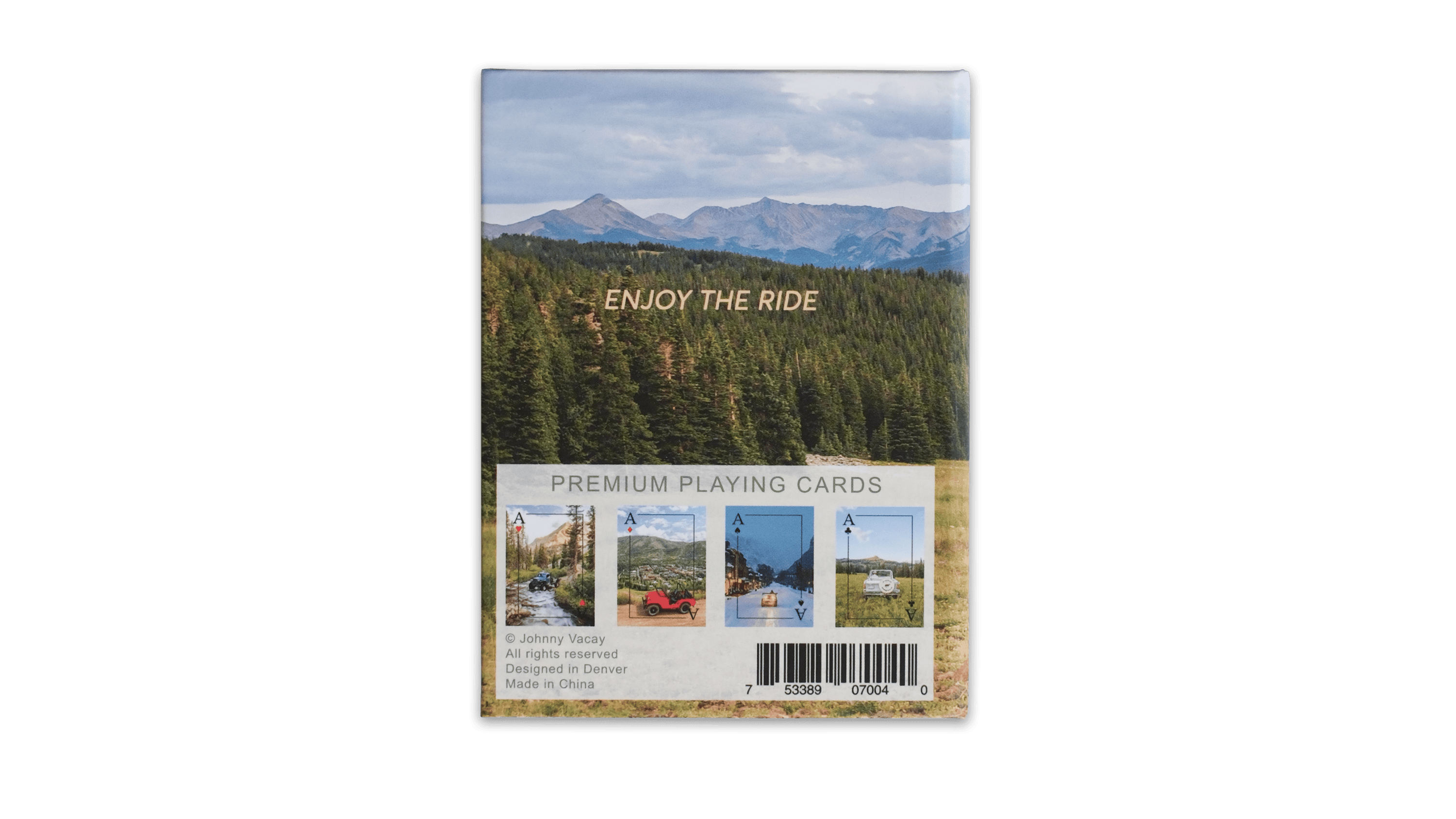 Johnny Vacay Mountain Rides Playing Cards