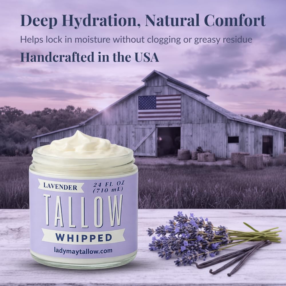 Lady May Tallow Body Cream/Lotion Lavender Whipped Tallow Moisturizer