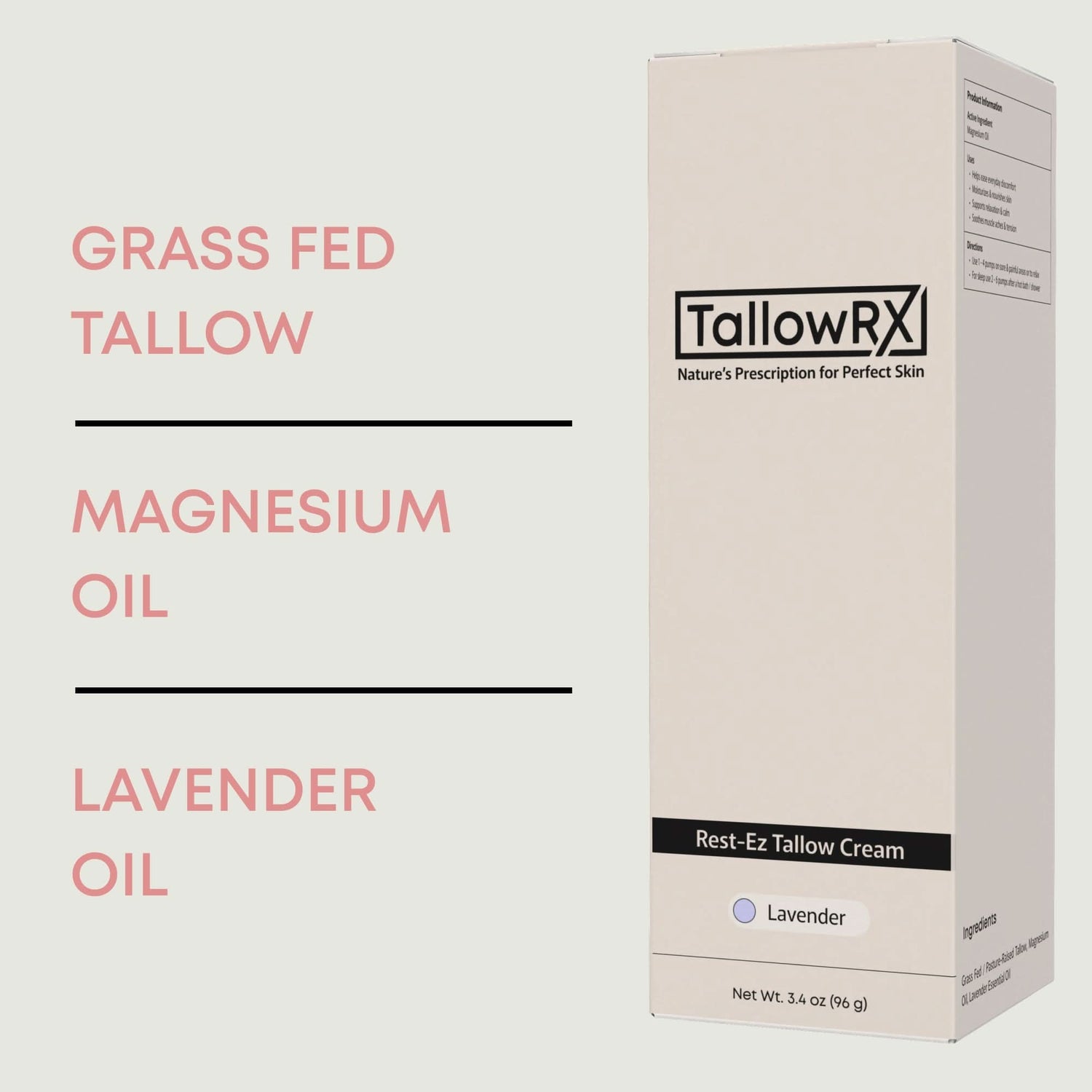 Magnesium Tallow Rest-Ez Cream - 3.4 oz - My American Goods