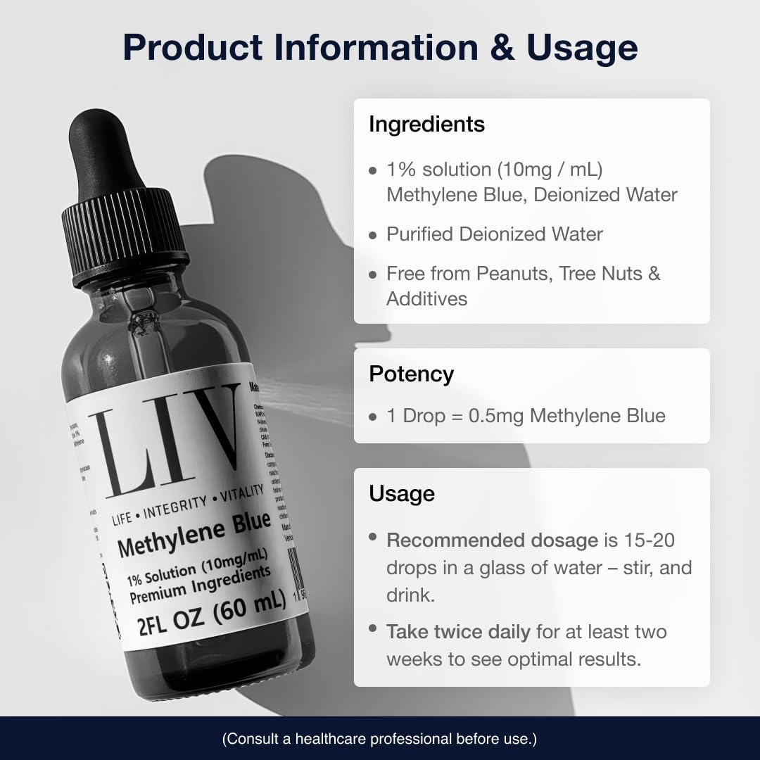 Methylene Blue 1% - USP (Pharmaceutical) Grade - 60ml