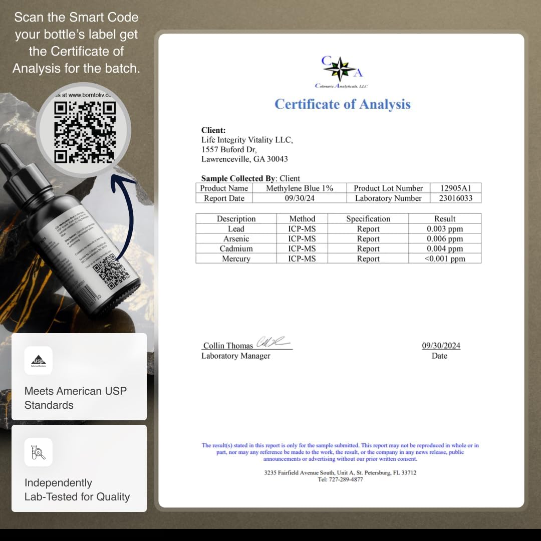 Methylene Blue 1% - USP (Pharmaceutical) Grade - 60ml