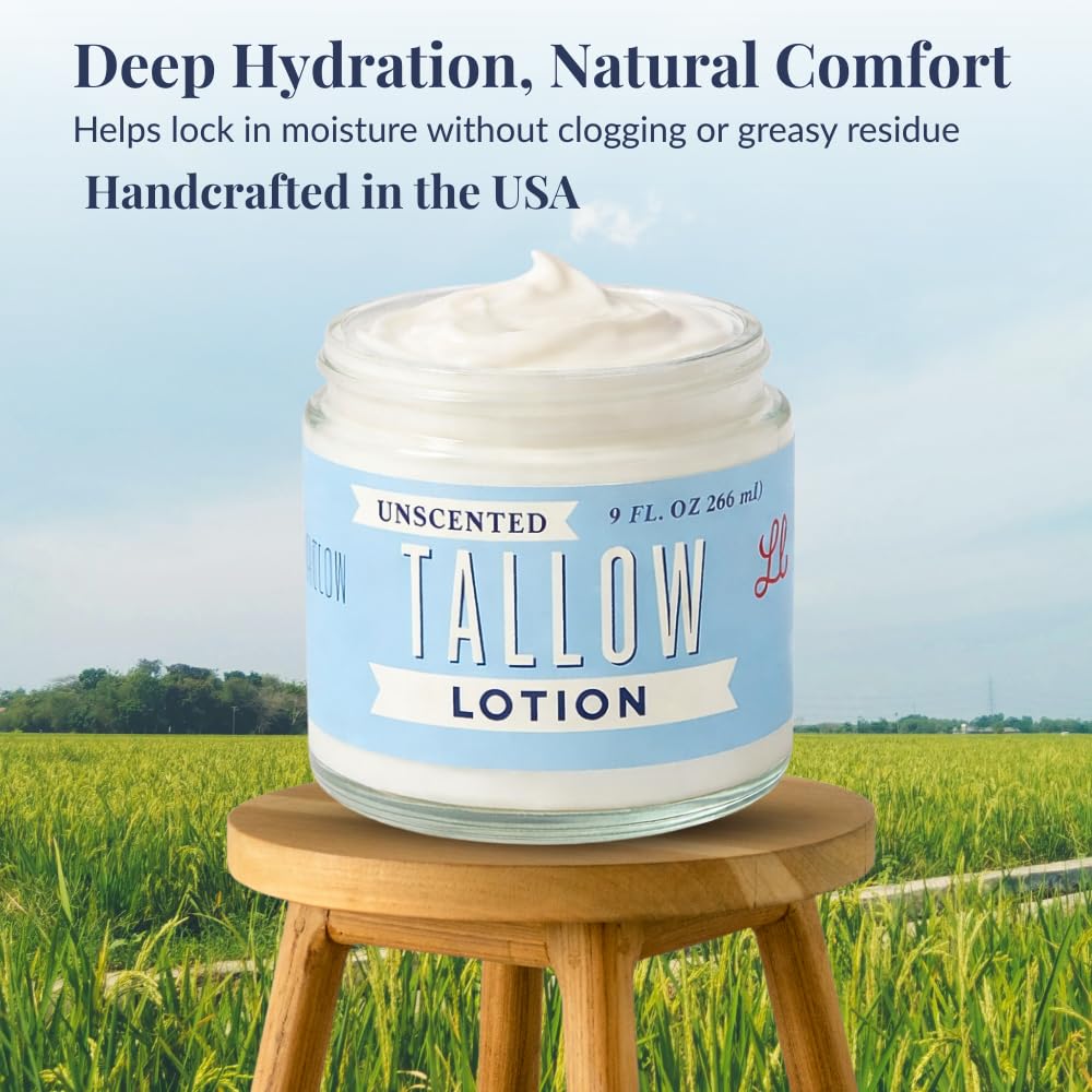 Lady May Tallow Body Cream/Lotion Unscented Tallow Lotion | All-Natural Grass-Fed