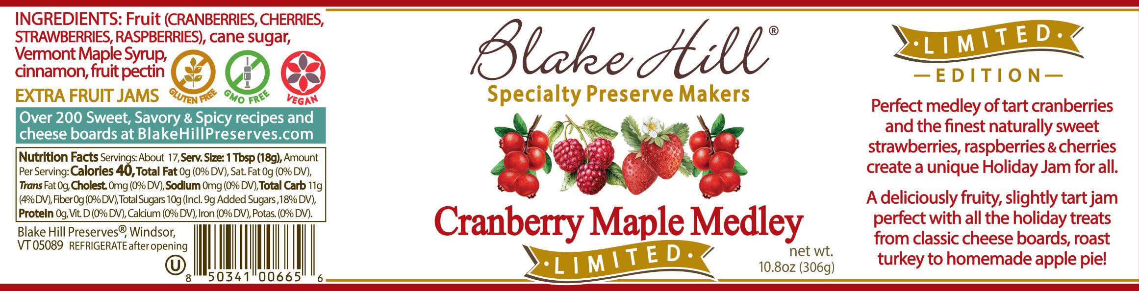Cranberry Maple Medley Jam