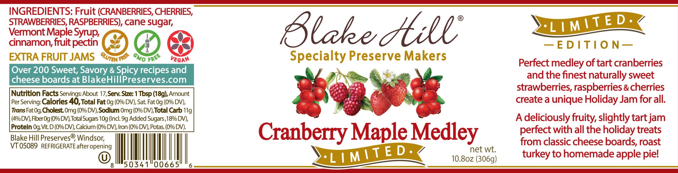 Cranberry Maple Medley Jam