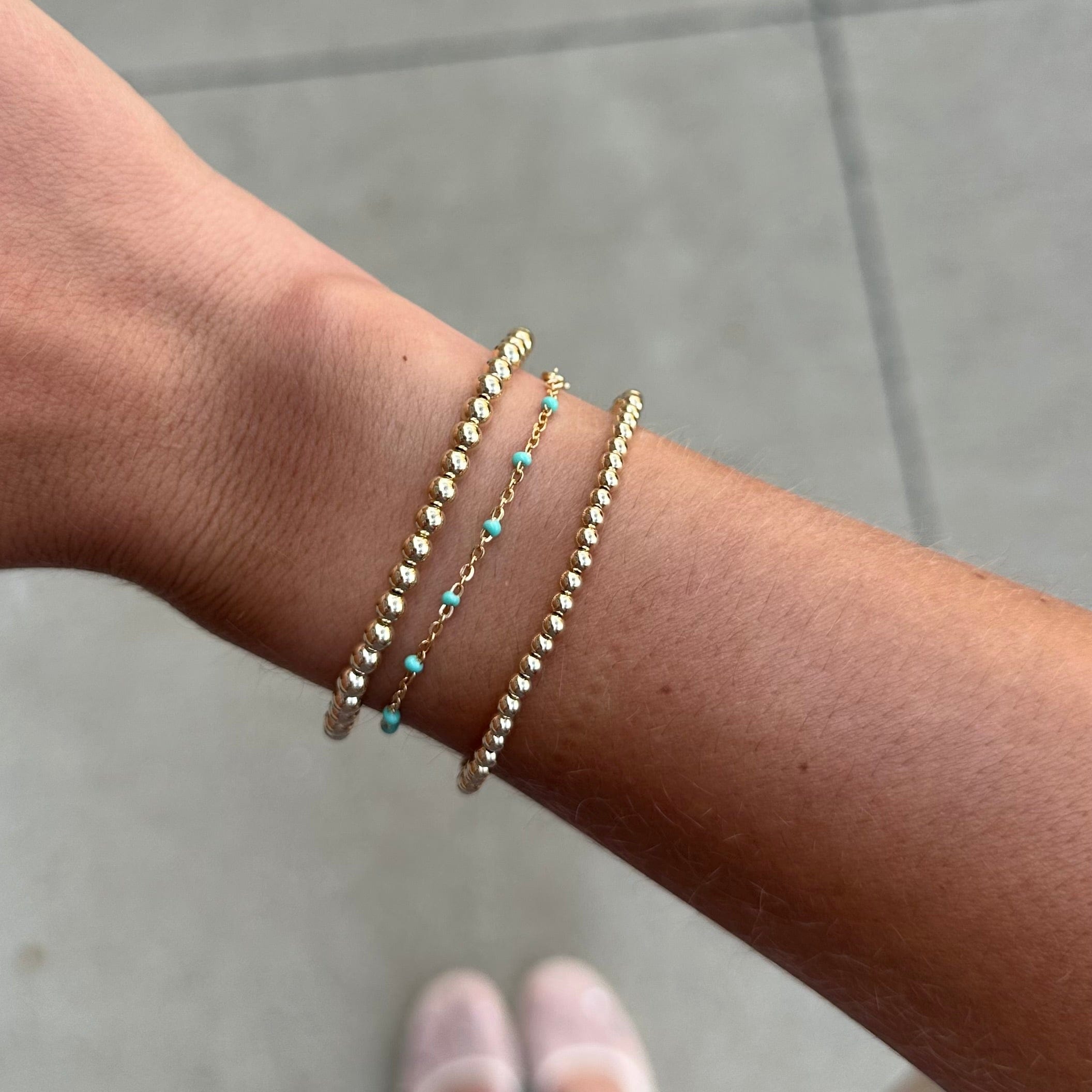 Turquoise Daisy + Juno Bracelet Triple Stack