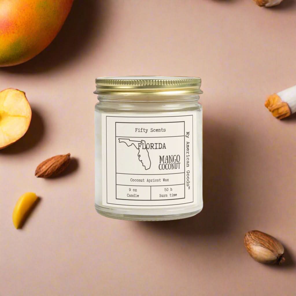 Florida Mango Coconut Scented Candle - Aromatic Home Decor - My American Goods