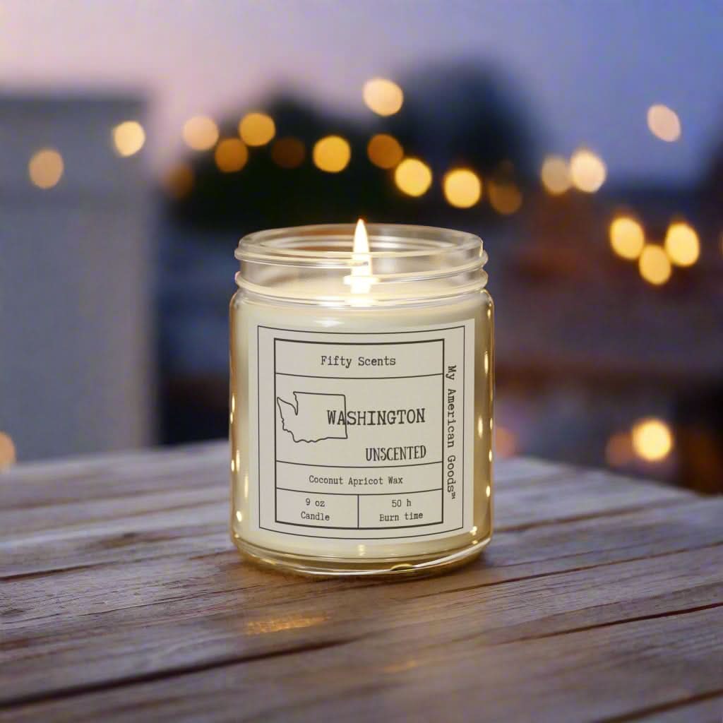Washington unscented Candles - Coconut Apricot Wax - My American Goods