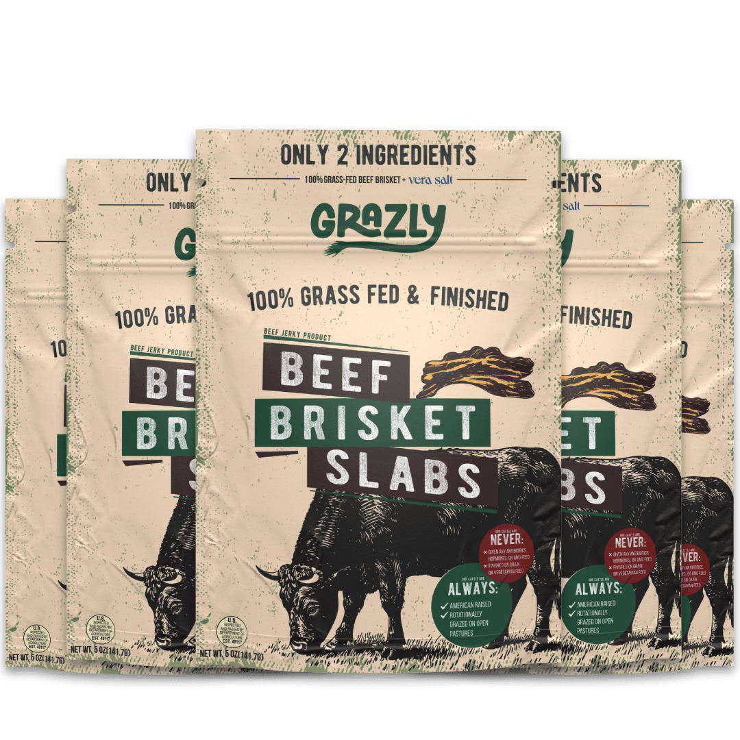 Grazly 5 pack Beef Brisket Slabs - 100% Grass-Fed & Finished