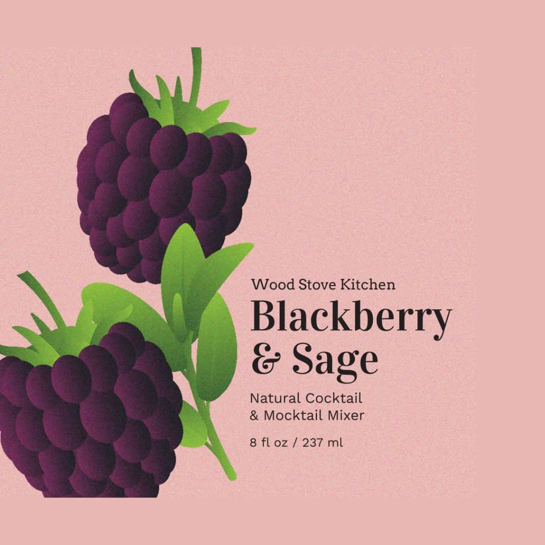 Wood Stove Kitchen Cocktail and Drink Mixers Blackberry & Sage Mixer, 16 fl oz
