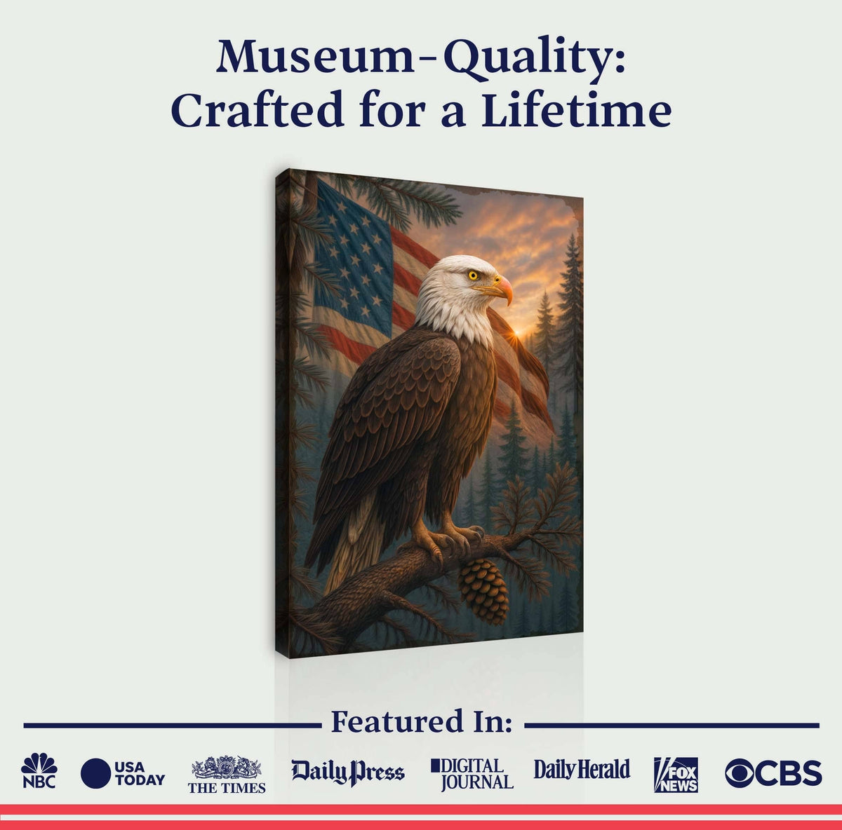 Tailored Canvases Canvas Sentinel of the Pines Eagle Wall Art