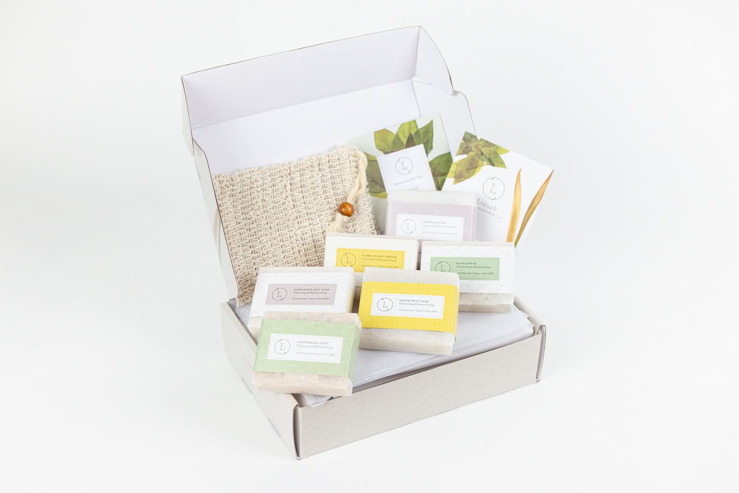 Lizush NATURAL SOAP BAR Set of 6 Handmade cold process ,Natural Soap Bars in gift Set box