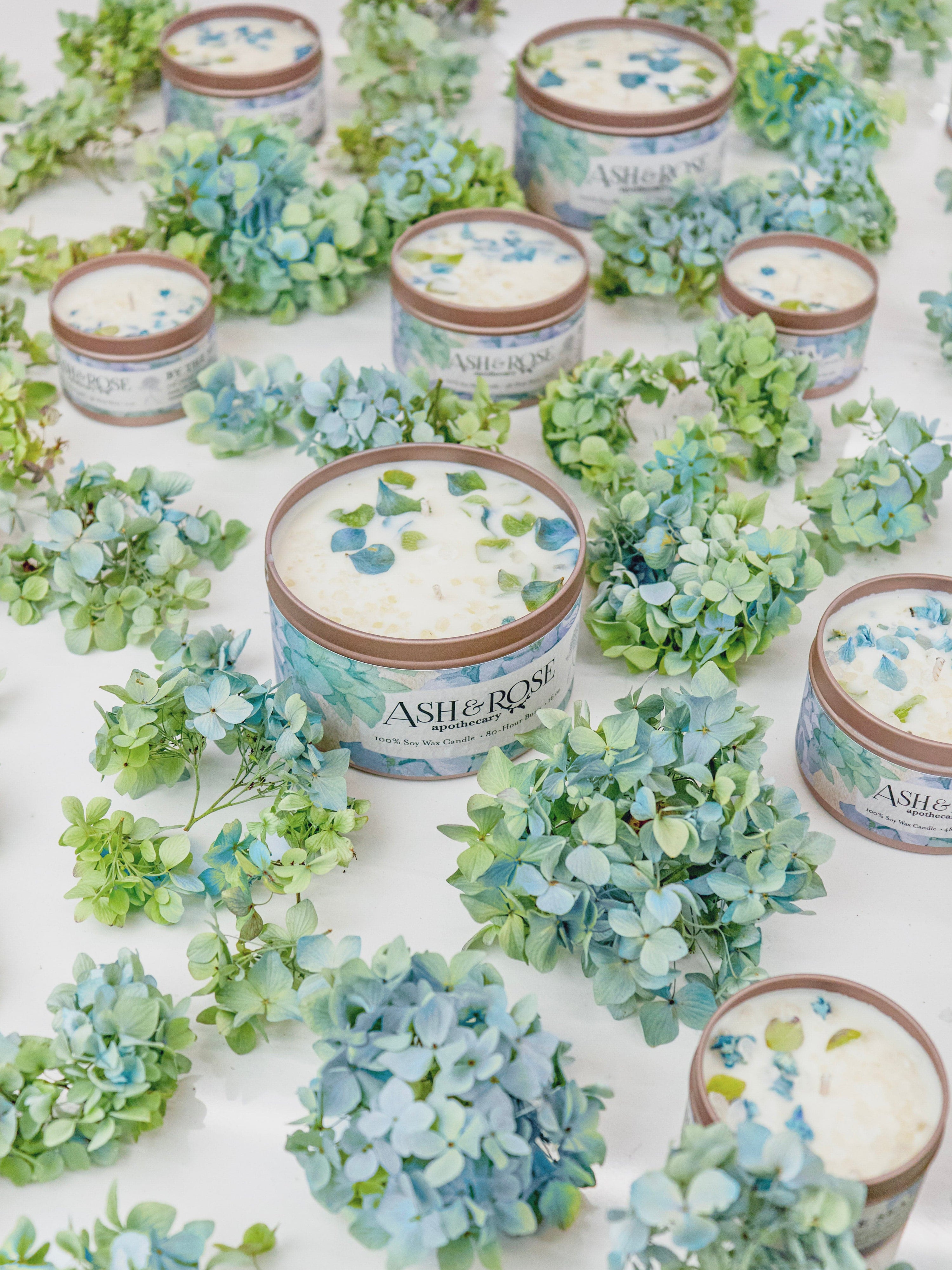 Ash & Rose candle BY THE SEA Hydrangea Sea Salt Candle