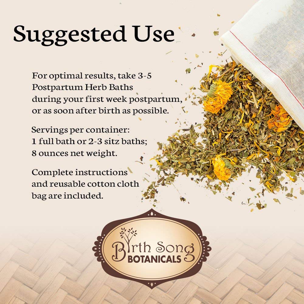 Postpartum Herb Bath- Sitz Bath Soak for Postpartum Recovery, Perineal Care, Soothes Hemorrhoids and After Birth Support for Mom and Baby 8 oz. - My American Goods