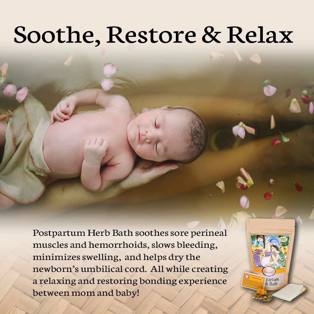 Postpartum Herb Bath- Sitz Bath Soak for Postpartum Recovery, Perineal Care, Soothes Hemorrhoids and After Birth Support for Mom and Baby 8 oz. - My American Goods