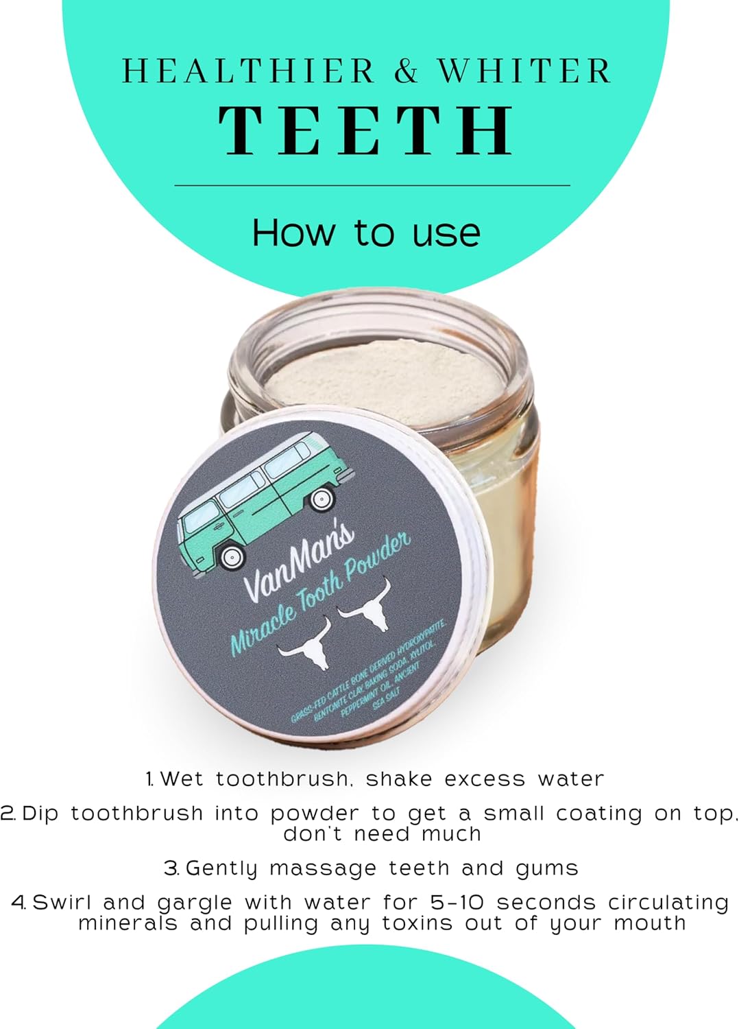 Miracle Tooth Powder - Mint-Bone 2 oz