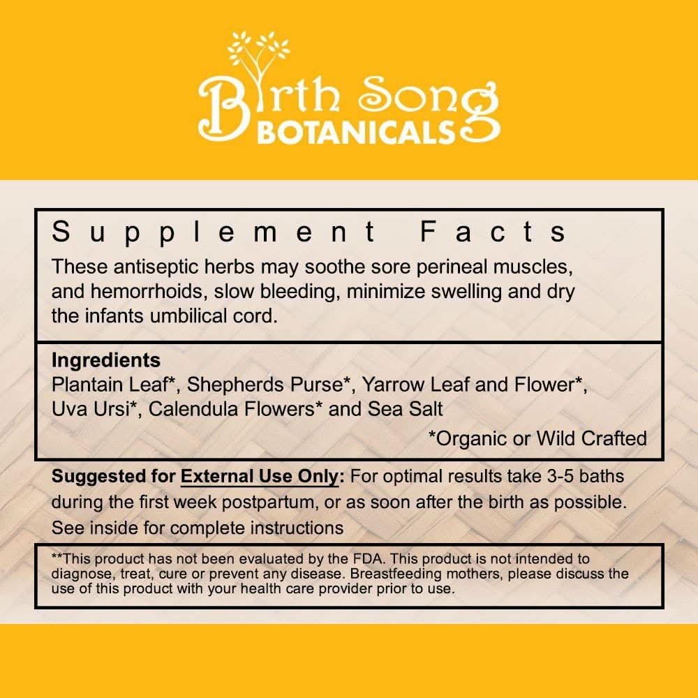 Postpartum Herb Bath- Sitz Bath Soak for Postpartum Recovery, Perineal Care, Soothes Hemorrhoids and After Birth Support for Mom and Baby 8 oz. - My American Goods