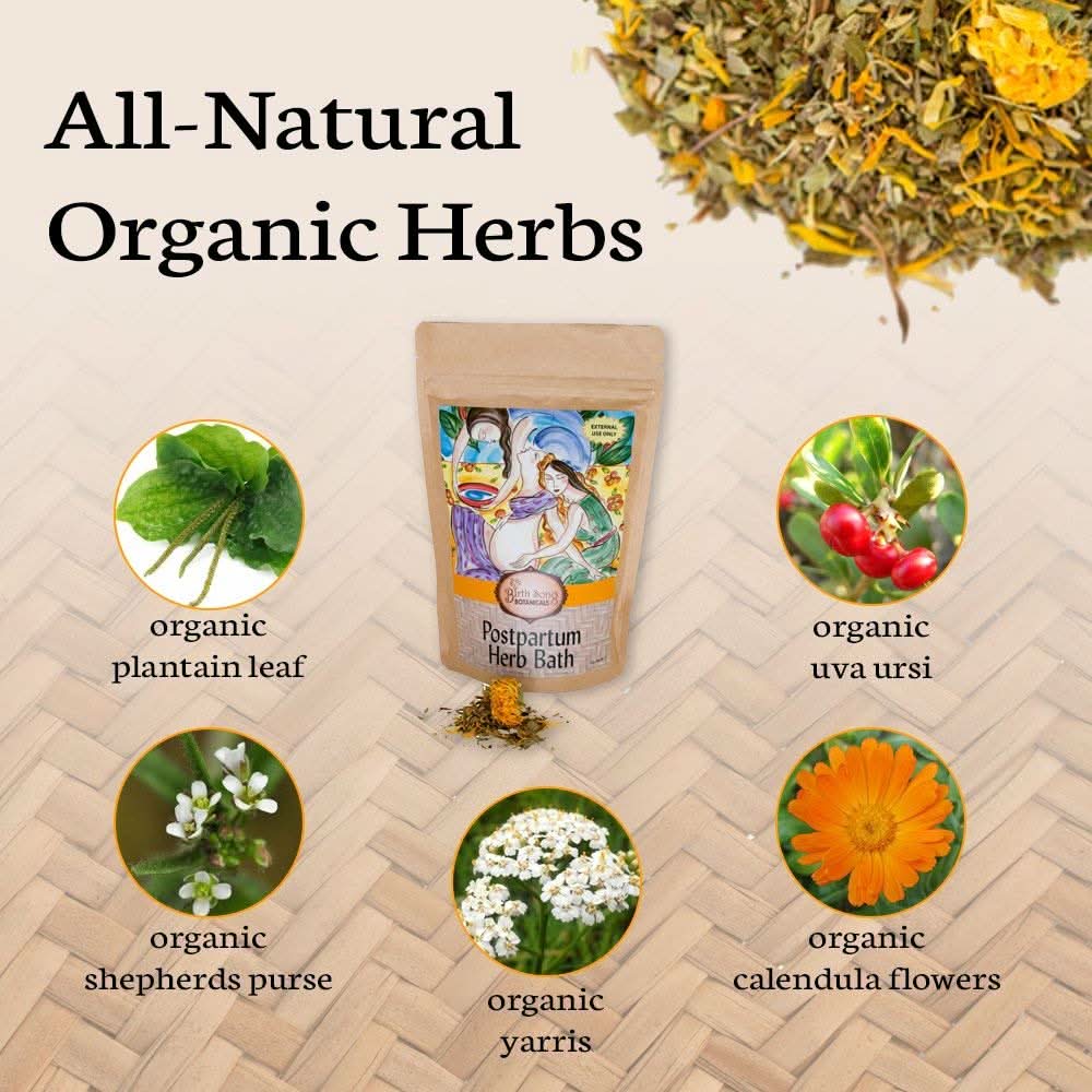 Postpartum Herb Bath- Sitz Bath Soak for Postpartum Recovery, Perineal Care, Soothes Hemorrhoids and After Birth Support for Mom and Baby 8 oz. - My American Goods