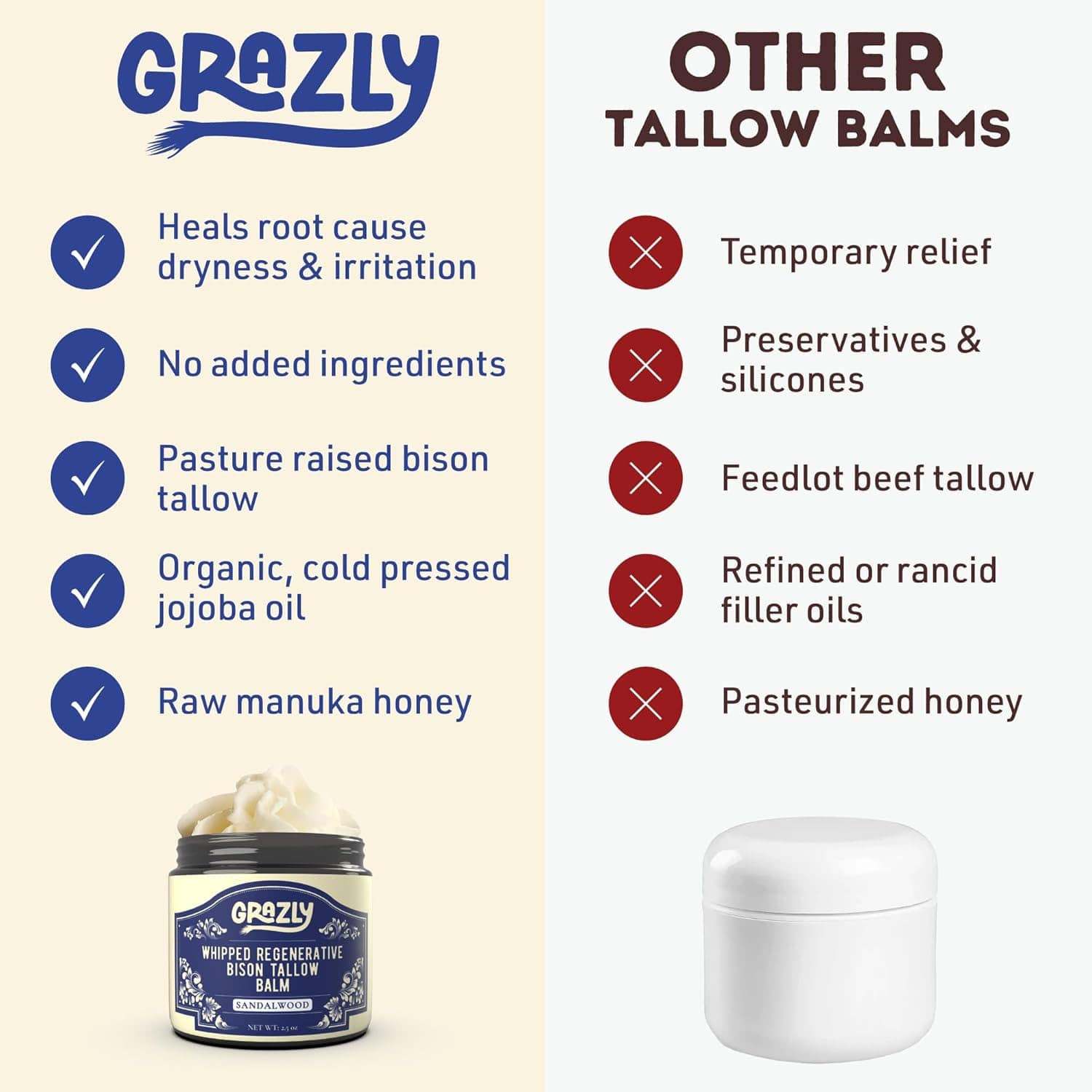 Whipped Bison Tallow & Manuka Honey Moisturizing Balm