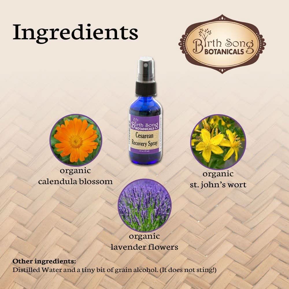 Birth Song Botanicals Co. Postpartum Herbal Body Spray – Botanical Blend with Calendula & Lavender (2 oz)