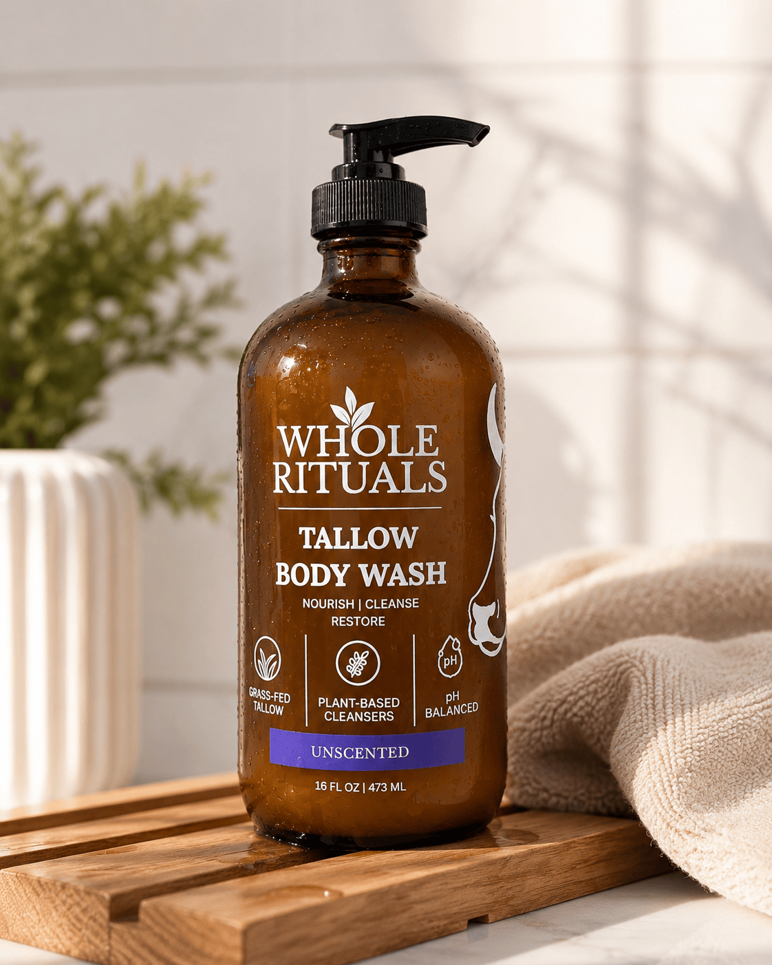 Whole Rituals Body Wash Unscented Tallow Body Wash – 16 oz