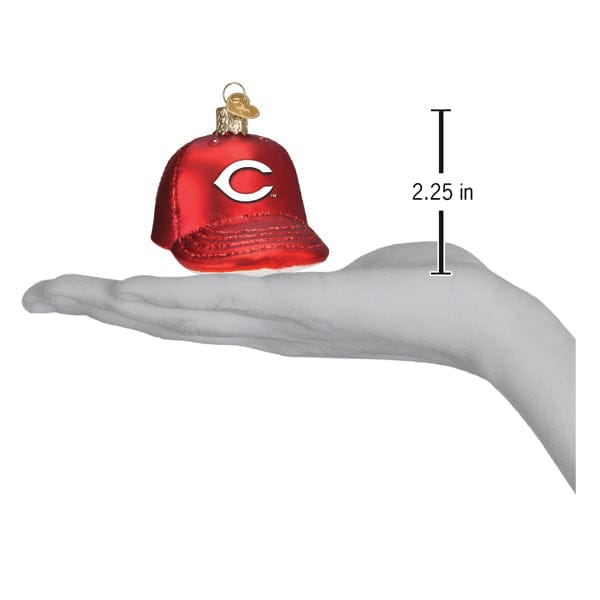 Old World Christmas 2.25 X 2.5 X 3.5 / 75619 Reds Baseball Cap Ornament