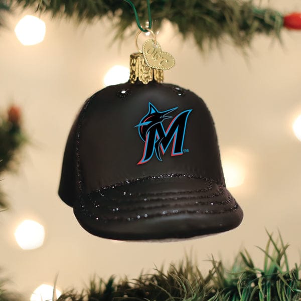 Old World Christmas 2.25 X 2.5 X 3.5 / 76419 Marlins Baseball Cap Ornament