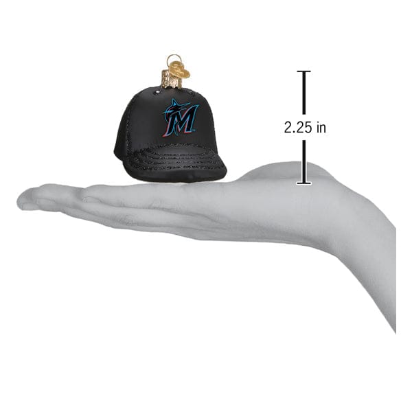 Old World Christmas 2.25 X 2.5 X 3.5 / 76419 Marlins Baseball Cap Ornament