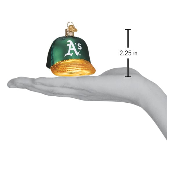 Old World Christmas 2.25 X 2.5 X 3.5 / 76919 Athletics Baseball Cap Ornament